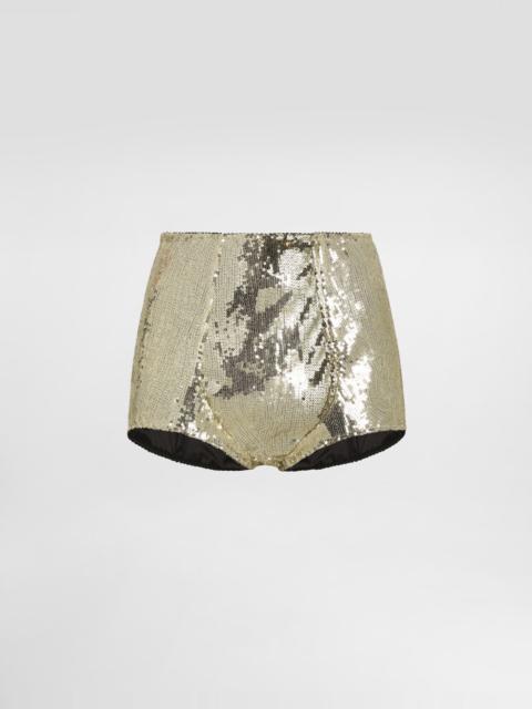 Sequined high-waisted panties