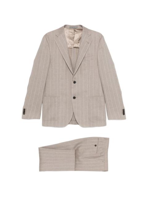 striped single-breasted blazer