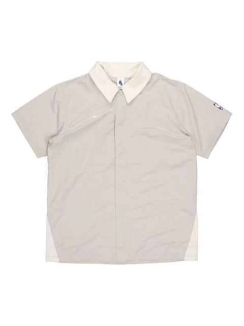 Nike x Fear of God x NBA Crossover Solid Color Loose Short Sleeve Shirt Gray CU4616-271