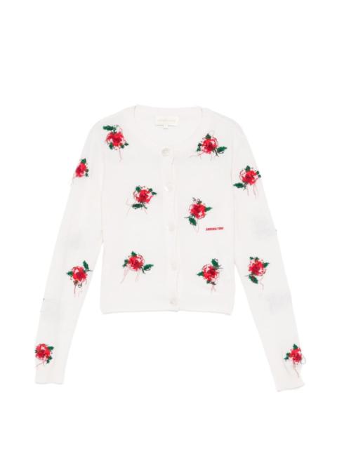 floral-embroidered cardigan
