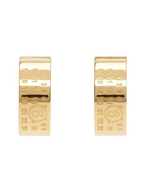 Gold Numeric Minimal Signature Hoop Earrings