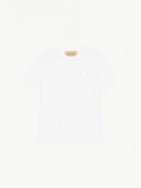 VALENTINO COTTON T-SHIRT WITH VGOLD