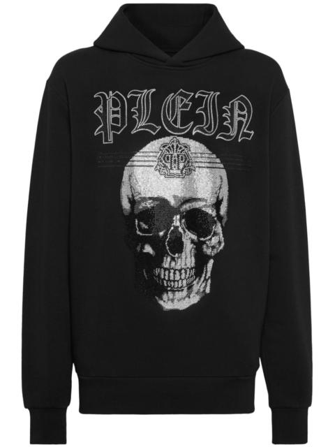 skull-print rhinestone-embellished hoodie