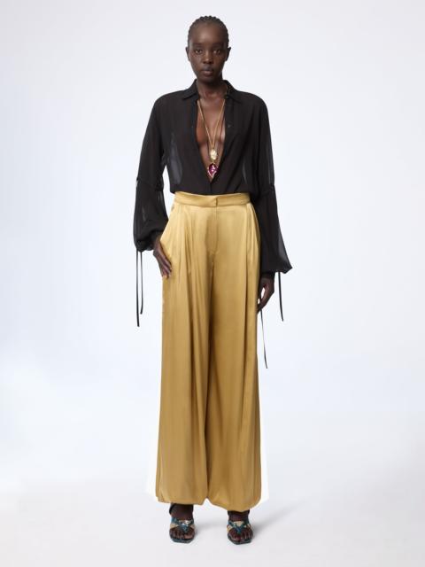 Gold Harem Silk Satin Pants