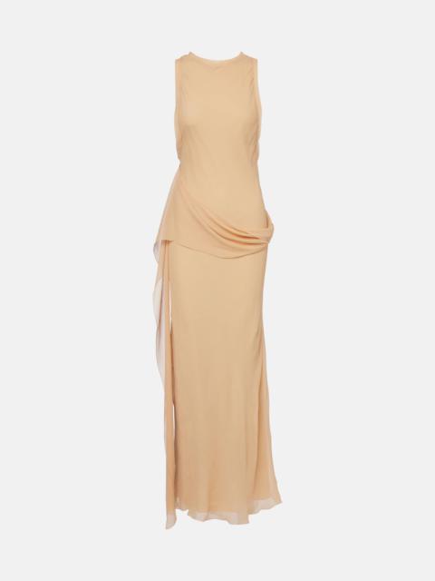 Draped silk gown