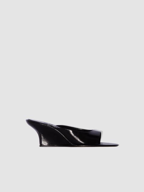 Caroo Black Glossed Nappa Leather Mule