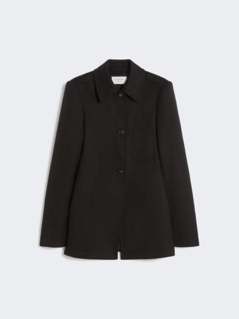 Fitted gabardine shirt jacket - black