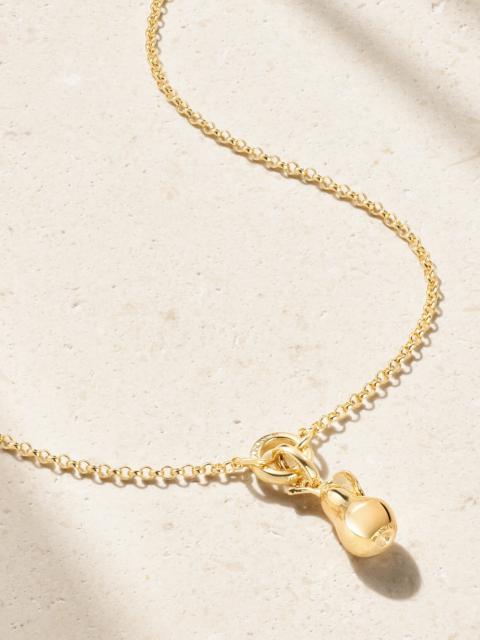 Pear Small Open Belcher 18-karat Gold Necklace