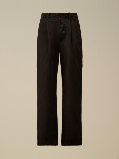 Cotton Gabardine Loose Pinces Pants