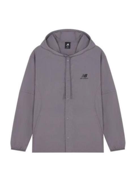 New Balance Logo Print Casual Jacket 'Grey Purple' AMJ22368-ZNC