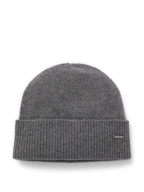 LOGO-PLAQUE BEANIE HAT IN CASHMERE