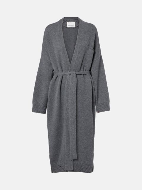 N°105 Coat belted cashmere wrap cardigan