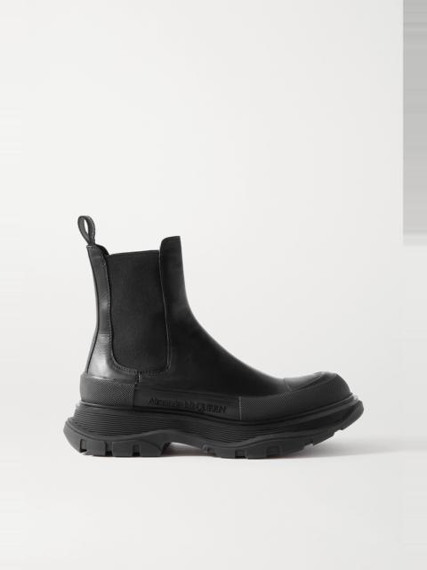 Leather exaggerated-sole Chelsea boots