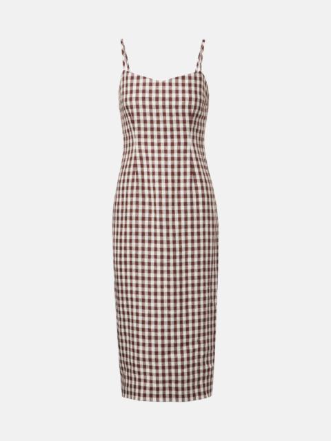 Sadie gingham linen midi dress