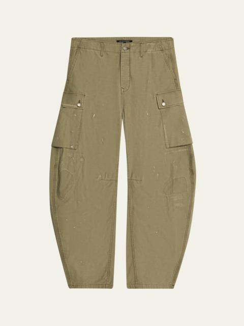 Men's Twill Barrel Leg Cargo Pants