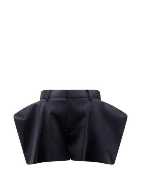 pinstripe flared shorts