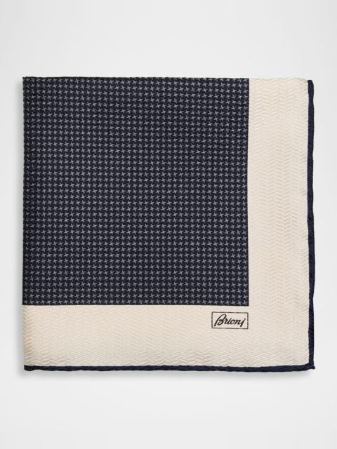 Men's Silk Hand-Rolled Micro-Geometric Pocket Square
