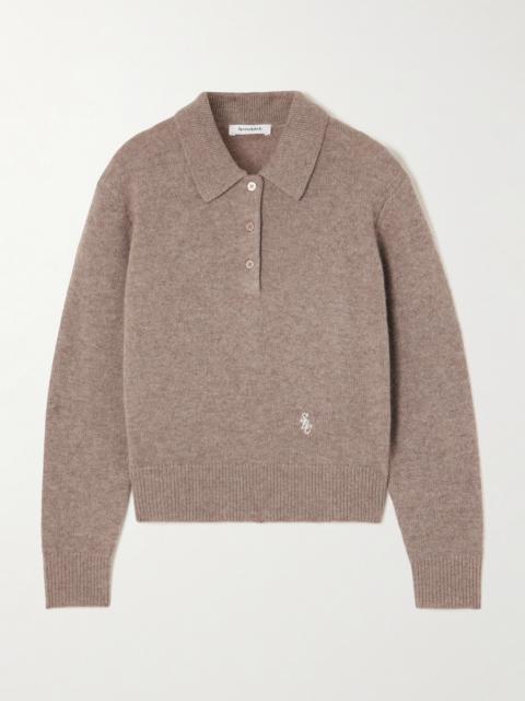 Src Embroidered Cashmere And Wool-blend Polo Sweater