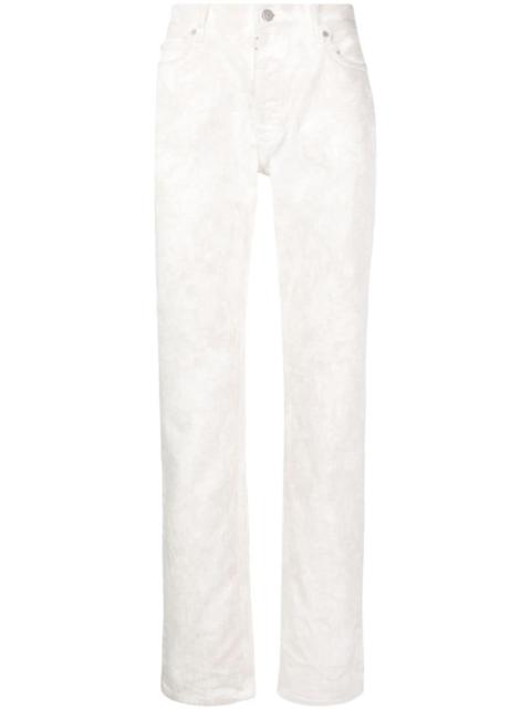 bleached-wash slim-cut jeans