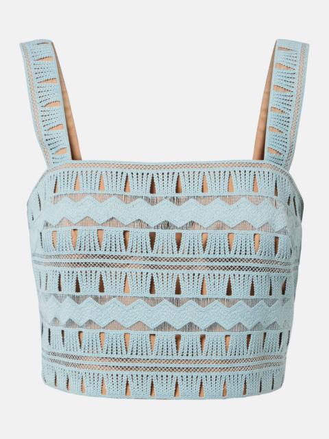 Knitted silk-blend crop top