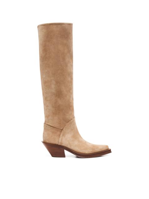 Camero Knee-High Cowboy Boot in Sand Suede
