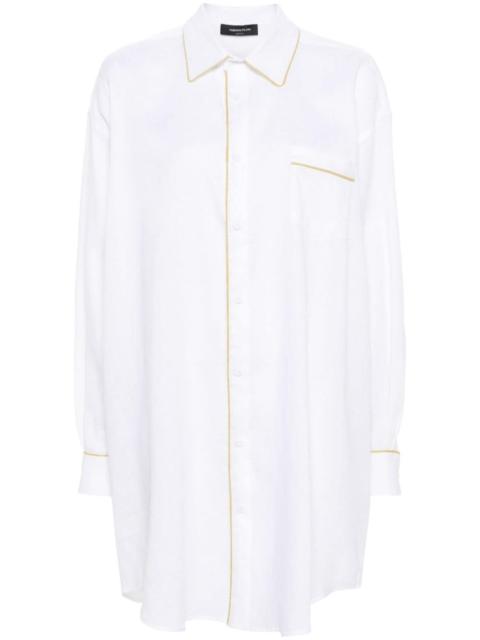 contrast-trim linen shirt