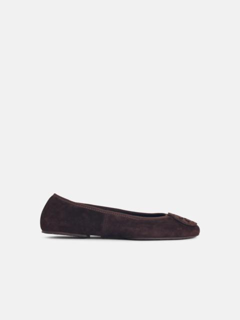 BALLERINA 'REVA' I SUEDE DARK COCOA