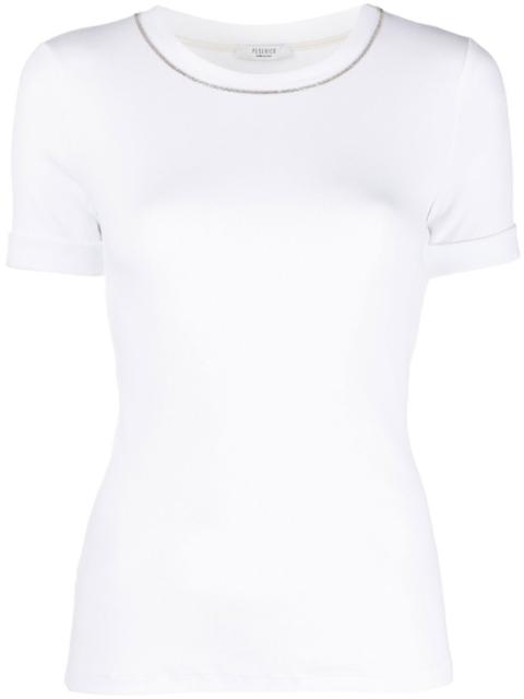 stretch-jersey micro-rib T-shirt