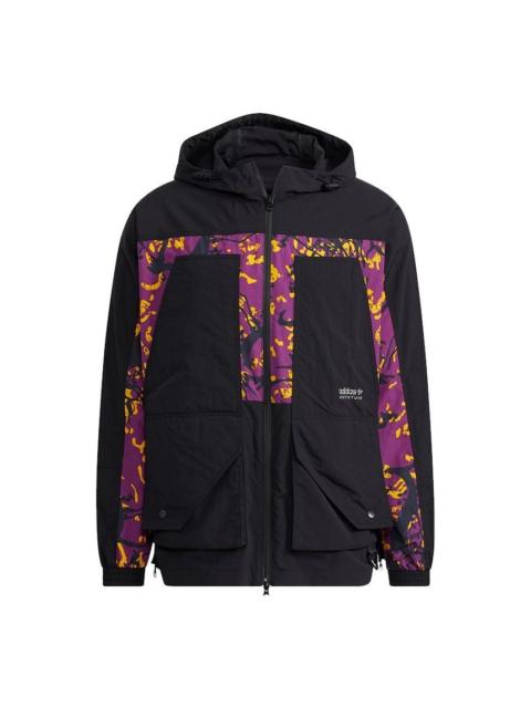 adidas originals Adv Wb Contrast Color Stitching Sports Logo Jacket Black H46701