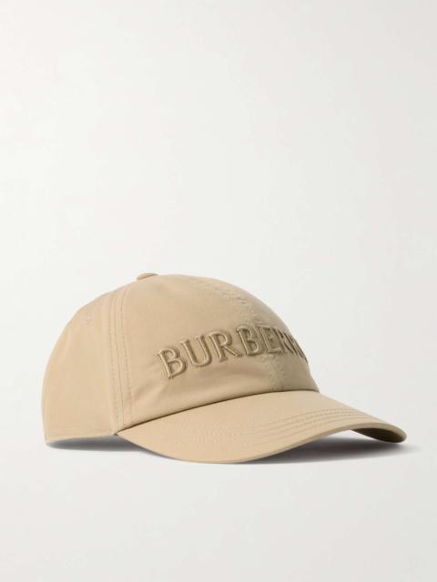Embroidered cotton-twill baseball cap Cream