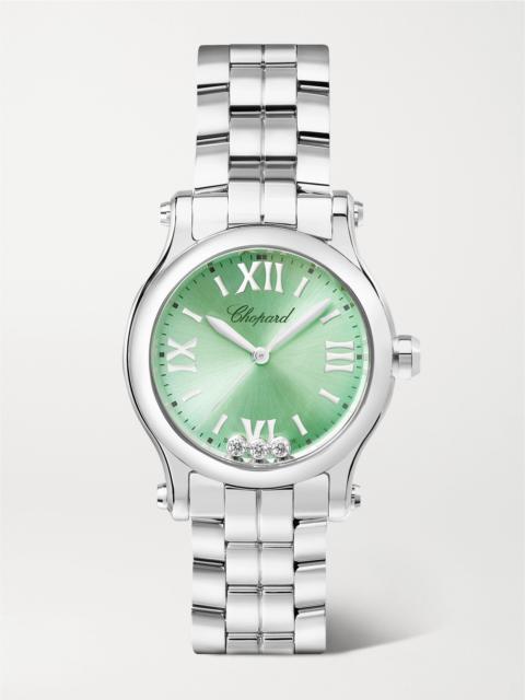 Happy Sport 30mm Stainless Steel, Diamond And Tsavorite Watch