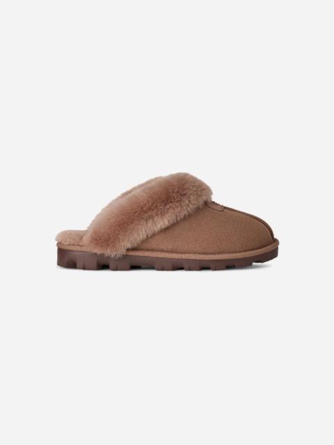 ® Women's Coquette Durable Sheepskin Slipper in Rocky Oak