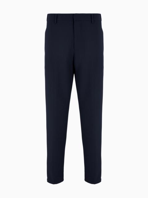 Viscose-blend elasticated-waist trousers