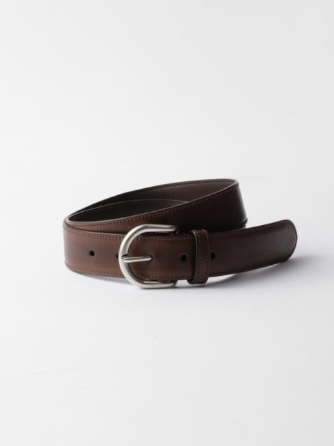 Antiqued leather belt