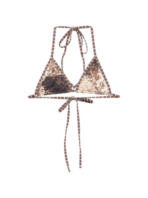 Nick triangle string bikini top