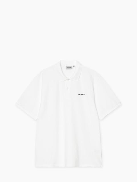 CARHARTT WIP S/S CARHARTT SCRIPT POLO WHITE/BLACK