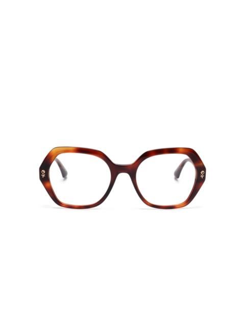 geometric-frame glasses
