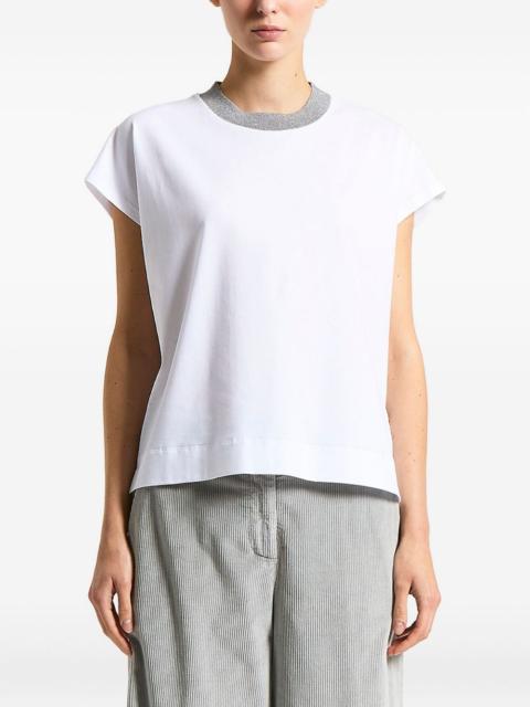 lurex tricot-neck T-shirt