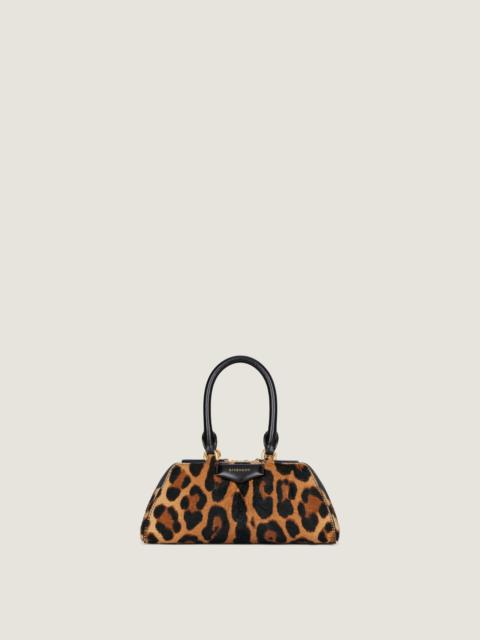 MINI ANTIGONA EAST-WEST BAG IN LEATHER WITH LEOPARD PRINT