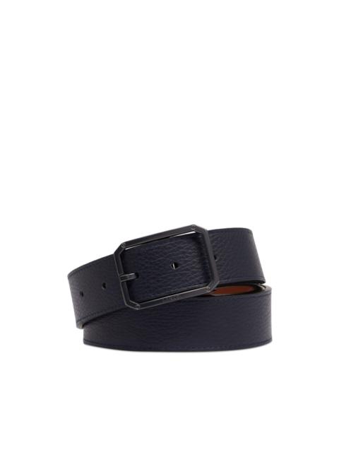 leather square-buckle belt