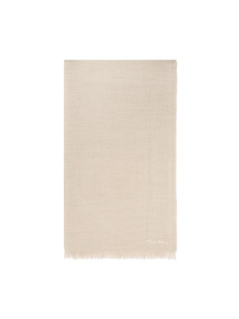 Beige linen, cashmere and silk scarf