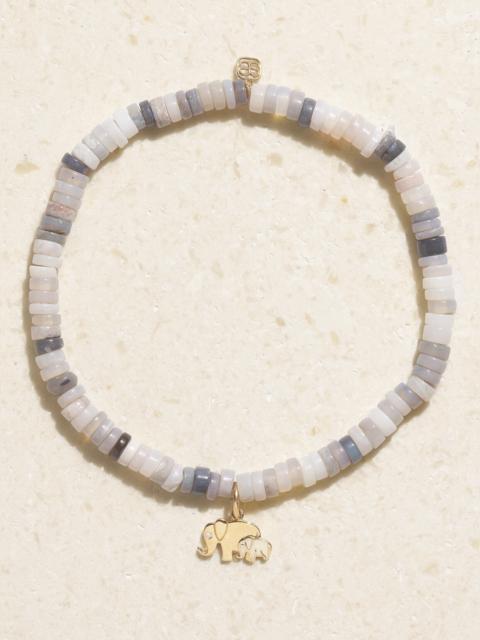 Elephant Family 14-karat Gold, Enamel, Opal And Diamond Bracelet