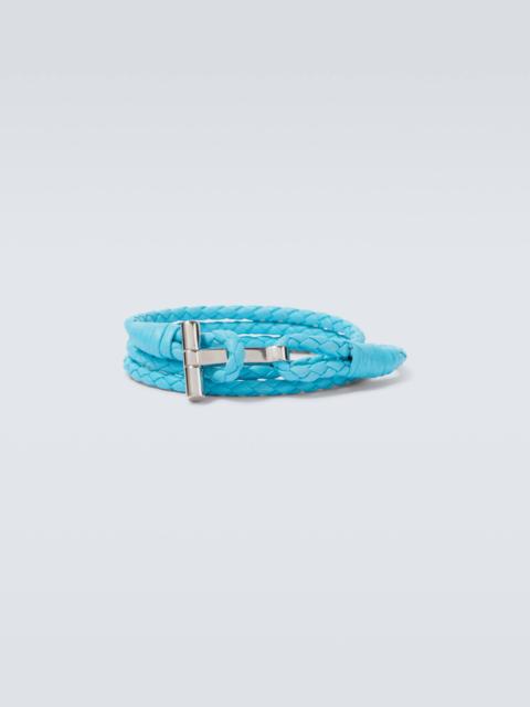 T braided leather bracelet