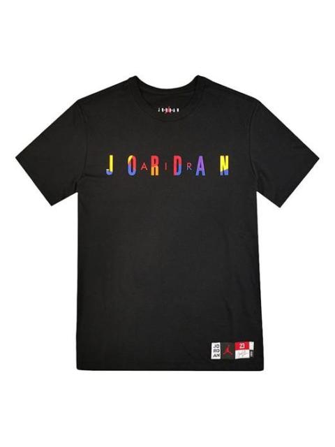 Air Jordan Colorful Logo Breathable Short Sleeve Black AT8943-010