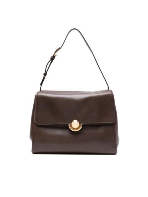 circular-detail leather backpack