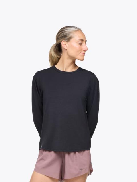 Women's HOKA Essential LS Tee Shirt in Black