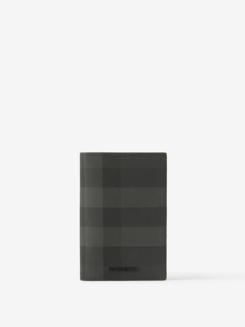Check and Leather Passport Holder