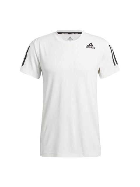 adidas Casual Sports Training Running Short Sleeve White GT8267