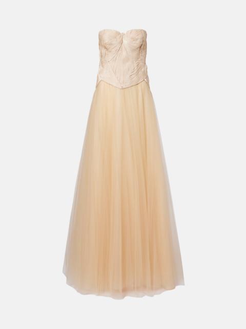 Lucasta georgette bustier gown