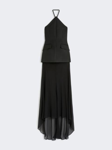 Bi-material dress - black